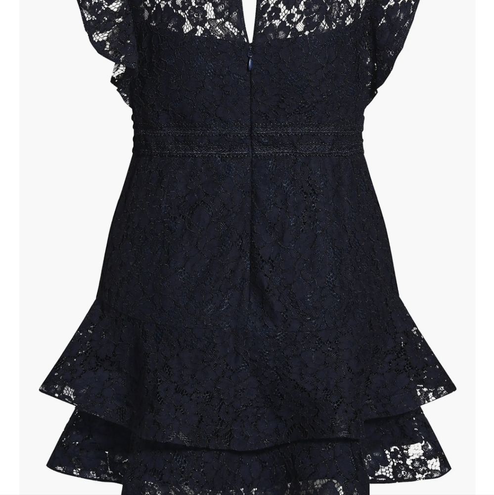 NWT Ruffle Navy Blue Mini Dress - Picture 4 of 4